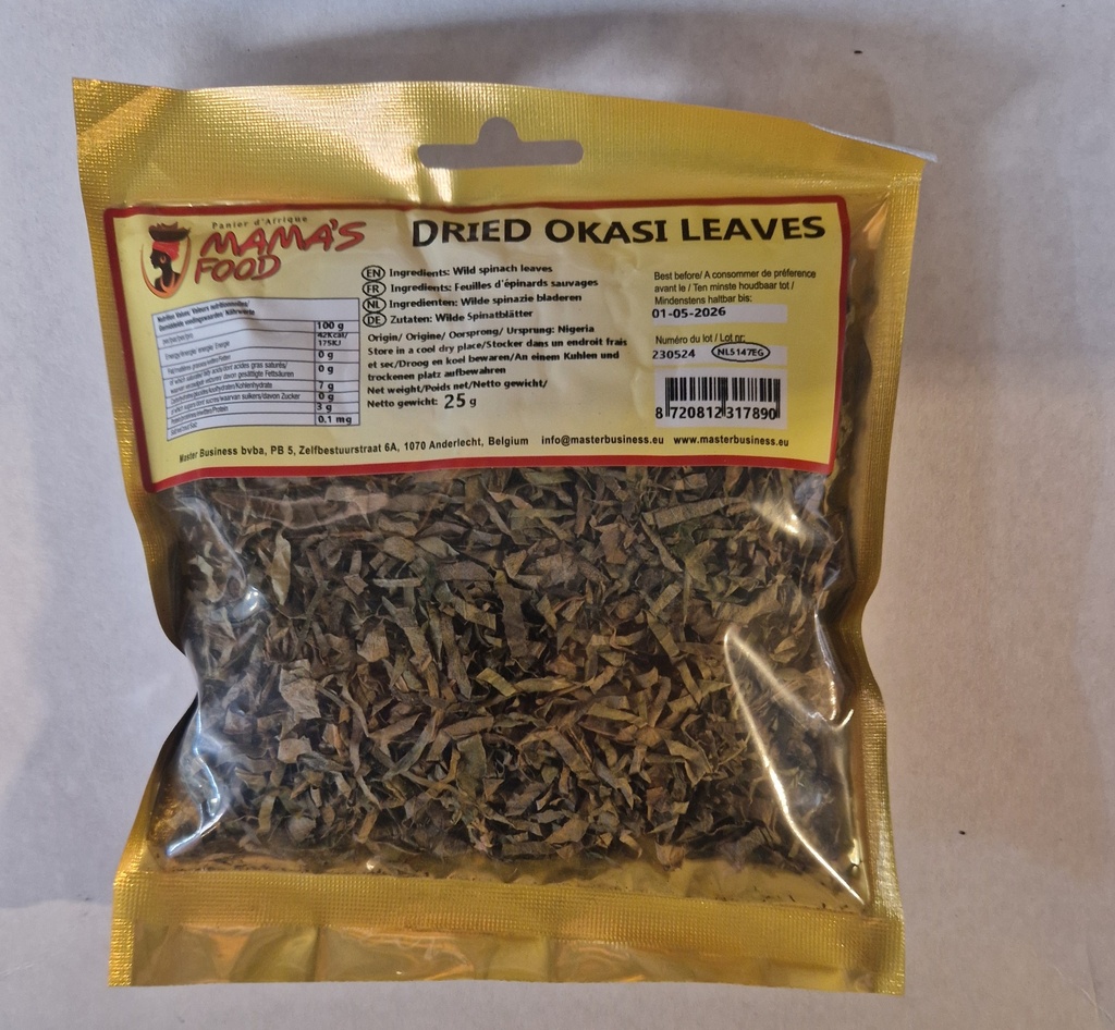 Mamas Food OKASI Dry Leaves 10x25gm.