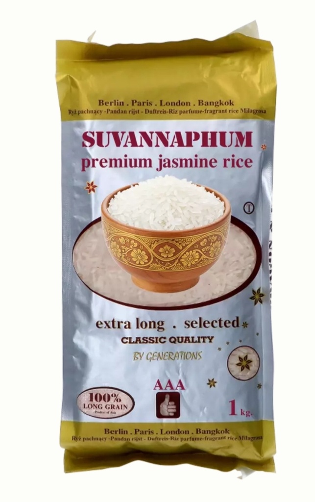 Suvannaphum Jasmine Longrain Perfume Rice 12x1kg.