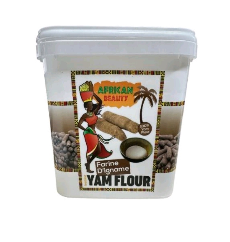 African Beauty Yam Flour 4kg Bucket  