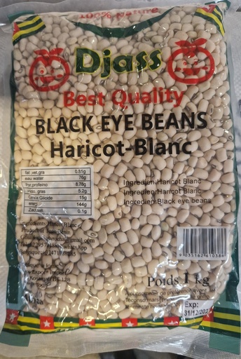 DJASS Nigerian Black Eye Beans (Quick Boiled) Extra Supper Quality 10x1kg. 